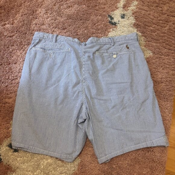 Y2K Polo Ralph Lauren Shorts Stretch Classic Fit Men's 40 Striped Nautical Blue - Picture 2 of 6